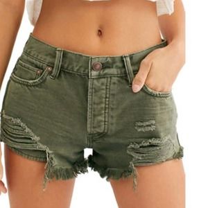 Free People Loving Good Vibration Shorts in Sage